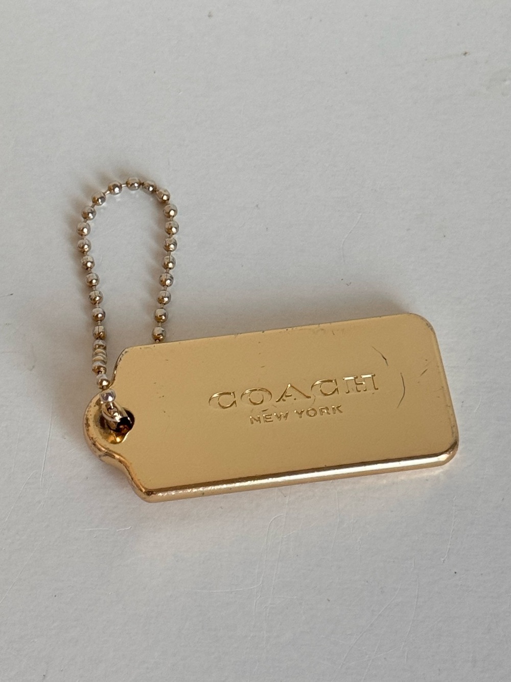 Coach Gold-Tone Tag Keychain Bag Hang Tag Authentic